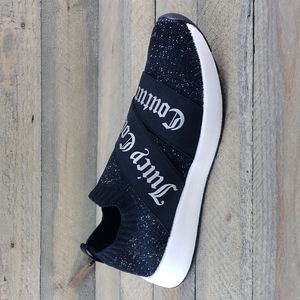 Juicy Couture Announce Womens Slip On Fashion Sneakers Black Silver NEW